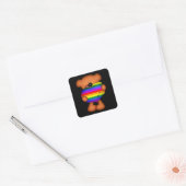 Sticker Carré Pride Coeur Teddy Ours (Enveloppe)