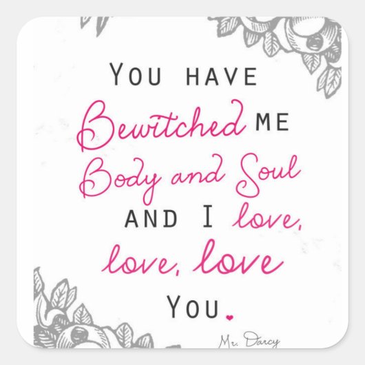Sticker Carré Pride & Préjugés - M. Darcy (Devant)