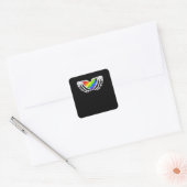 Sticker Carré Pride - Pride Skeleton mains avec coeur 2 Classic (Enveloppe)