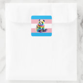 Sticker Carré Pride transgenre Flag with Rainbow Panda (Sac)