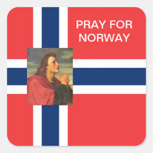 STICKER CARRÉ PRIE POUR LA NORVÈGE