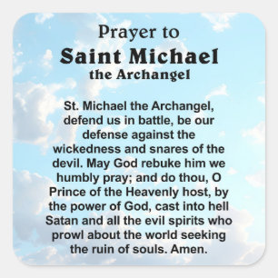 Sticker Carré Prière catholique pour la protection et le courage