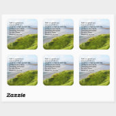 Sticker Carré Prière de bénédiction côtière irlandaise (Feuille)