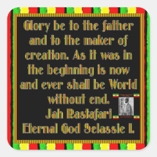 Sticker Carré Prière de Rasta exposée avant la cérémonie de