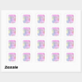 Sticker Carré Prière de sérénité points roses et or (Feuille)