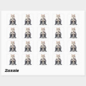 Sticker Carré Priest King Siberian Husky Dog (Feuille)