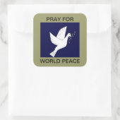STICKER CARRÉ PRIEZ POUR LA PAIX MONDIALE (Sac)