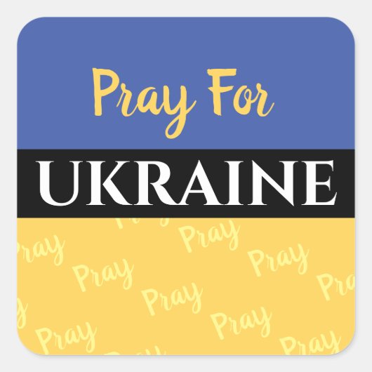 Sticker Carré Priez Pour L'Ukraine, Vos Messages (Devant)