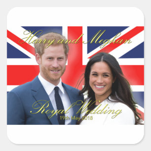 Sticker Carré Prince Harry et Meghan Markle Mariage royal