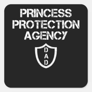 Sticker Carré Princess Protection Agency Pères et fille