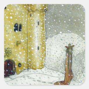 Sticker Carré Princessa par le château de Snowy