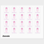 Sticker Carré Princesse Anniversaire rose et violet (Feuille)