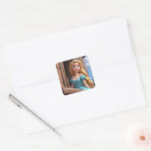Sticker Carré Princesse en Château (Enveloppe)