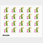 Sticker Carré Princesse et Dragon (Feuille)