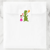 Sticker Carré Princesse et Dragon (Sac)