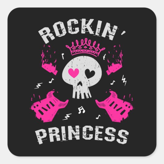 Sticker Carré Princesse Rockin (Devant)