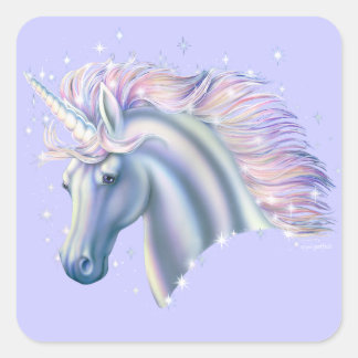 Sticker Carré Princesse Unicorn