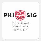 Sticker Carré Principes Phi Sigma Kappa (Devant)