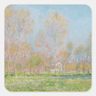 Sticker Carré Printemps à Giverny (1890) Claude Monet