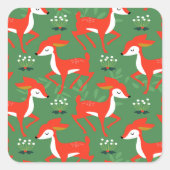 Sticker Carré Printemps Bébé Deer Green Forest (Devant)