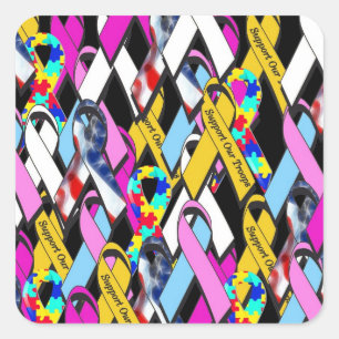 Sticker Carré Prise en charge d'une cause