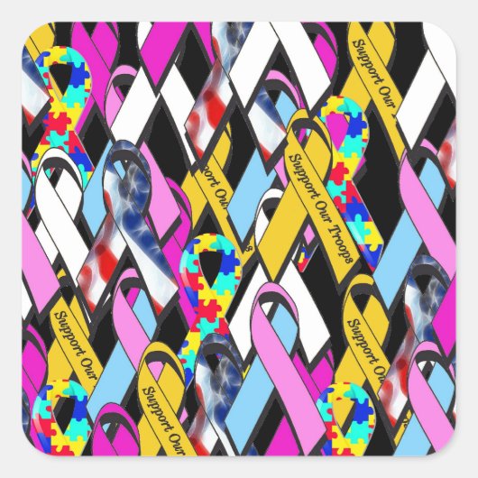 Sticker Carré Prise en charge d'une cause (Devant)