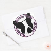 Sticker Carré Pro Boston Terriers, Pro Feminisme, Pro Choice (Enveloppe)