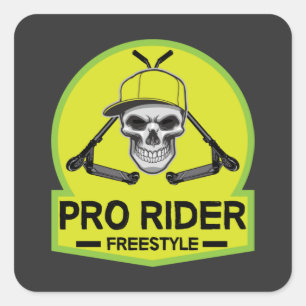 Sticker Carré Pro Scooter Free Rider Traces