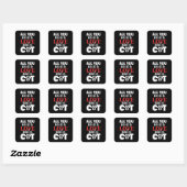 Sticker Carré Problèmes de comportement de chat (Feuille)