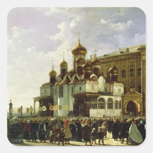 Sticker Carré procession de Pâques à l'Annonciation Maria (Devant)