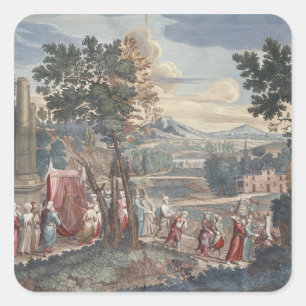 Sticker Carré Procession du mariage turc, 1712-13