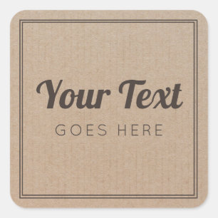 Sticker Carré Produit artisanal Vintage papier Kraft tendance si