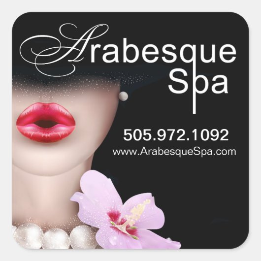 Sticker Carré Produit d'arabesque de spa de beauté (Devant)