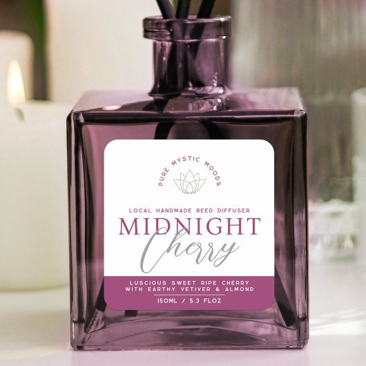 Sticker Carré Produit diffuseur rouge cerise foncée rosée