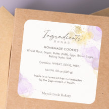 Produit d'ingrédient à l'aquarelle violette élégan