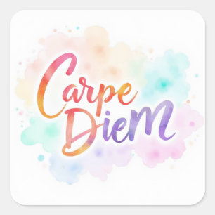 Sticker Carré Produits avec un design "carpe diem"