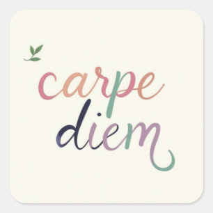 Sticker Carré Produits avec un design "carpe diem"