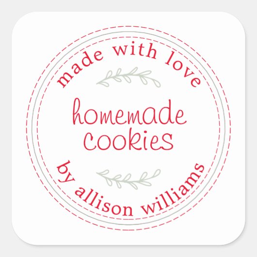 Sticker Carré Produits de boulangerie rustiques faits maison Coo (Devant)