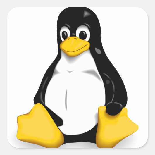 Sticker Carré Produits Linux Tux (Devant)
