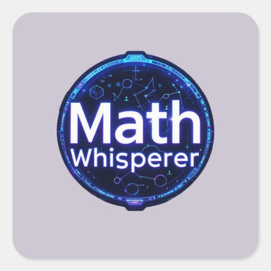 Sticker Carré Prof de maths chuchoteur de maths (Devant)