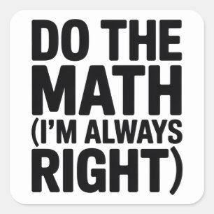 Sticker Carré Prof Humour de Prof de Maths Mémé Pun
