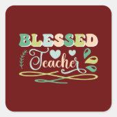 Sticker Carré Professeur béni Retour à la conception de l'école (Devant)