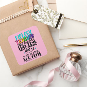 Sticker Carré Professeur de biologie seulement parce que plein t