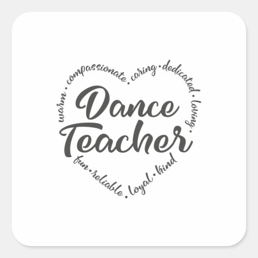 Sticker Carré Professeur de danse, danse, professeur de ballet (Devant)