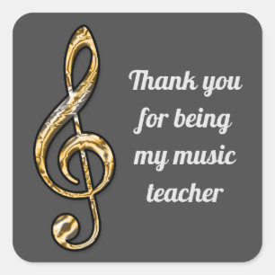 Sticker Carré Professeur de musique Merci Appréciation