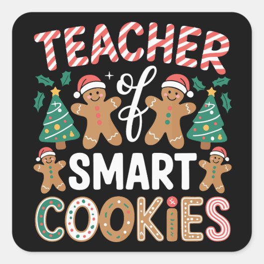 Sticker Carré Professeur de Noël de biscuits de gingembre intell (Devant)