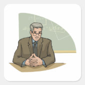 Sticker Carré Professeur En Classe (Devant)