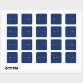 Sticker Carré Professional Black Monogram Blue Your Name (Feuille)
