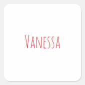 Sticker Carré Professional classical calligraphy name custom red (Devant)
