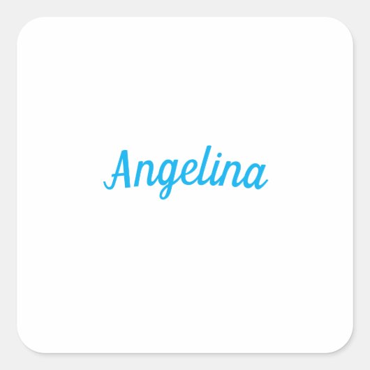 Sticker Carré Professional Plain Modern Elegant Blue Your Name (Devant)